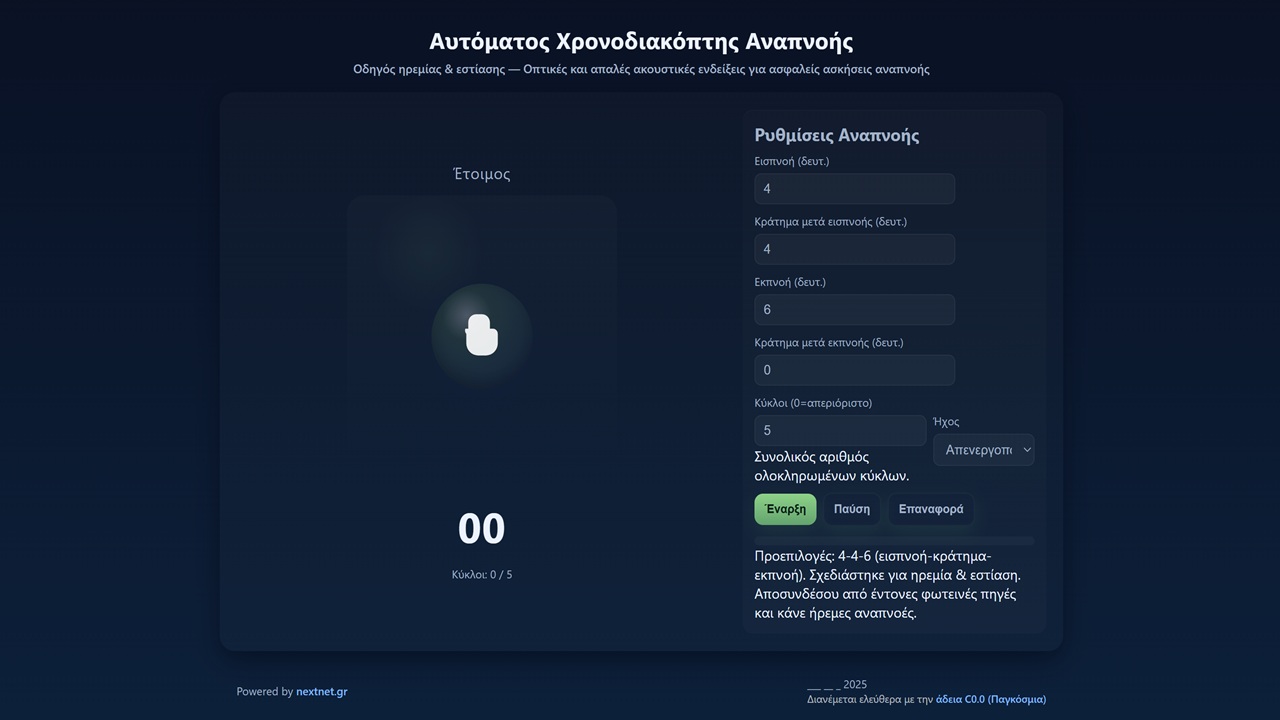 Αυτόματος Χρονοδιακόπτης Αναπνοής